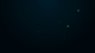Parlak neon hattı kağıt yığınları para ikonu siyah arka planda izole. Para desteleri. Para birimi. 4K Video hareketli grafik canlandırması
