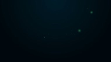 Parlayan neon hattı kulaklık simgesi siyah arkaplanda izole edildi. Kulaklıklar. Müzik, hizmet, iletişim ve operatör konsepti. 4K Video hareketli grafik canlandırması