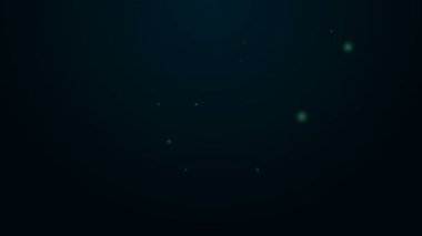 Parlayan neon hattı Spor beslenme vücut geliştirme protein enerji içeceği ve siyah arka planda izole edilmiş yiyecek ikonu. 4K Video hareketli grafik canlandırması