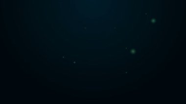 Parlayan neon hattı havlu yığını simgesi siyah arkaplanda izole edildi. 4K Video hareketli grafik canlandırması