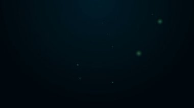 Parlayan neon hattı Kum Torbası simgesi siyah arkaplanda izole edildi. 4K Video hareketli grafik canlandırması