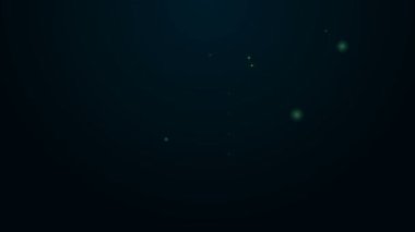 Parlayan neon hattı spor eğitim programı veya fitness planı simgesi siyah arkaplanda izole edildi. 4K Video hareketli grafik canlandırması
