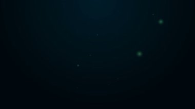 Parlayan neon hattı spor genişletici simgesi siyah arkaplanda izole edildi. Spor malzemeleri. 4K Video hareketli grafik canlandırması