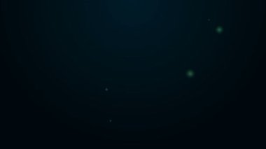 Parlayan neon çizgisi Müzik notası, ton simgesi siyah arkaplanda izole. 4K Video hareketli grafik canlandırması