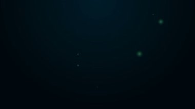 Parlayan neon hattı konum nota simgesi siyah arkaplanda izole edildi. Müzik ve ses konsepti. 4K Video hareketli grafik canlandırması