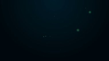 Parlayan neon hattı Stereo hoparlör simgesi siyah arkaplanda izole edildi. Ses sistemi hoparlörleri. Müzik ikonu. Müzikal sütun hoparlörü. 4K Video hareketli grafik canlandırması