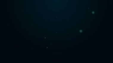 Parlayan neon hattı Stereo hoparlör simgesi siyah arkaplanda izole edildi. Ses sistemi hoparlörleri. Müzik ikonu. Müzikal sütun hoparlörü. 4K Video hareketli grafik canlandırması