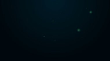 Siyah arkaplanda izole edilmiş hareket simgesiyle parlayan neon çizgisi Klasik Metronom. Müzik ve ritim mekanizması. 4K Video hareketli grafik canlandırması