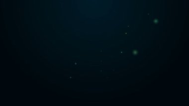 Parlayan neon hattı. İtfaiye binası simgesi siyah arka planda izole edildi. İtfaiye binası. 4K Video hareketli grafik canlandırması