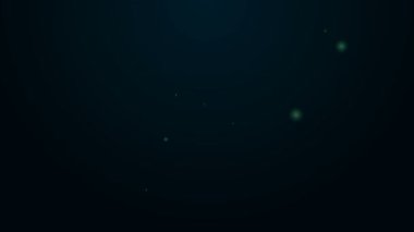 Parlayan neon hattı Aydınlık simgesi siyah arkaplanda izole edildi. 4K Video hareketli grafik canlandırması