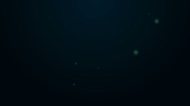 Parlayan neon hattı siyah arkaplanda izole edilmiş sabun simgesi. Köpüklü sabun çubuğu. 4K Video hareketli grafik canlandırması