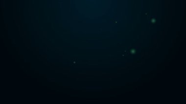 Parlayan neon hattı küvet simgesi siyah arkaplanda izole edildi. 4K Video hareketli grafik canlandırması