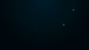 Parlayan neon hattı tuvalet klozeti ikonu siyah arka planda izole edilmiş. 4K Video hareketli grafik canlandırması