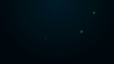 Parlayan neon hattı su musluğu simgesi siyah arkaplanda izole edildi. 4K Video hareketli grafik canlandırması