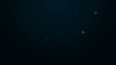 Parlayan neon hattı Washbasin ayna ikonu siyah arkaplanda izole edilmiş. Banyo içi aynalı. 4K Video hareketli grafik canlandırması