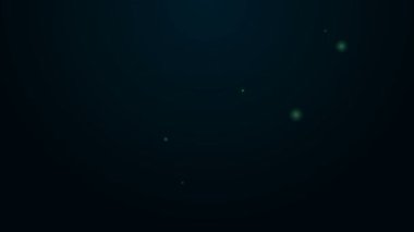 Siyah arkaplanda izole edilmiş köpük ikonlu parlak neon çizgisi Sponge. Bulaşık yıkamak için bir tutam Bast. Temizlik servisi logosu. 4K Video hareketli grafik canlandırması