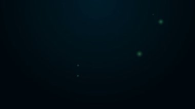 Parlayan neon çizgisi Blade jilet simgesi siyah arkaplanda izole edildi. 4K Video hareketli grafik canlandırması