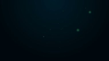 Siyah arkaplanda izole edilmiş parlak neon hattı tüp diş macunu simgesi. 4K Video hareketli grafik canlandırması