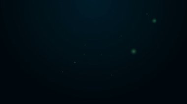 Parlayan neon hattı Terlik simgesi siyah arkaplanda izole edildi. Plaj terlikleri tabelası. 4K Video hareketli grafik canlandırması