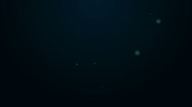 Siyah arka planda izole edilmiş boru temizleme ikonu için ahşap saplı parlak neon çizgisi kauçuk pompası. Tuvalet pompası. 4K Video hareketli grafik canlandırması
