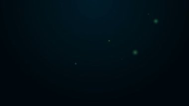 Parlayan neon hattı elektrik araba şarj istasyonu simgesi siyah arkaplanda izole edildi. Eko elektrik yakıt pompası tabelası. 4K Video hareketli grafik canlandırması