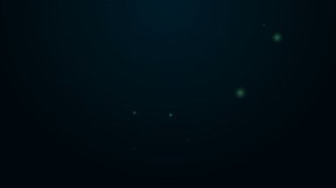 Parlayan neon hattı güneş enerjisi simgesi siyah arkaplanda izole edildi. 4K Video hareketli grafik canlandırması