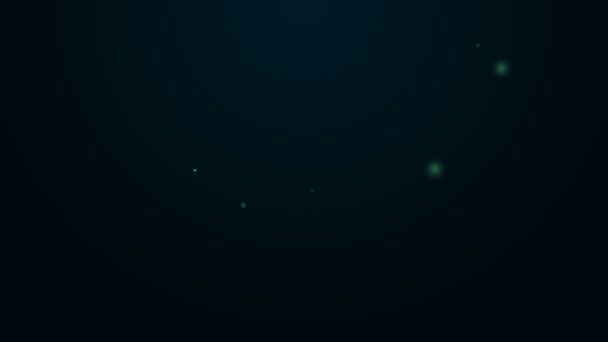 Сяюча неонова лінія Більярдний басейн іконка з м'ячем ізольована на чорному тлі. 4K Відео рух графічна анімація — стокове відео