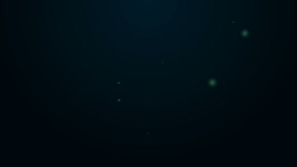 Светящаяся неоновая линия Указатель карты со значком звезды изолирован на черном фоне. Звёздный любимый значок карты. Маркеры карт. Видеографическая анимация 4K — стоковое видео