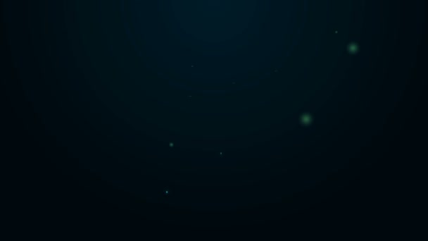 Brillante línea de neón Barra de jabón icono aislado sobre fondo negro. Jabonera con burbujas. Animación gráfica de vídeo 4K — Vídeos de Stock