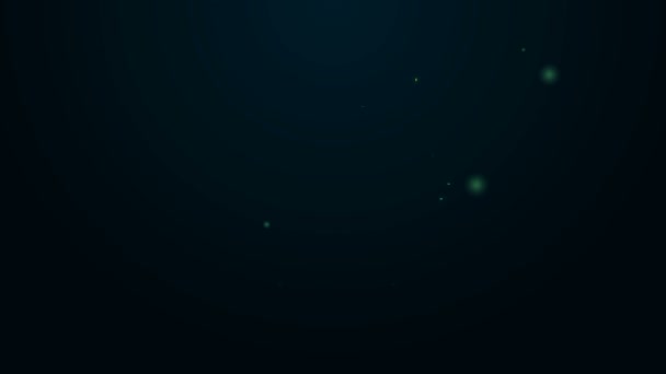 Icono de bañera de línea de neón brillante aislado sobre fondo negro. Animación gráfica de vídeo 4K — Vídeos de Stock