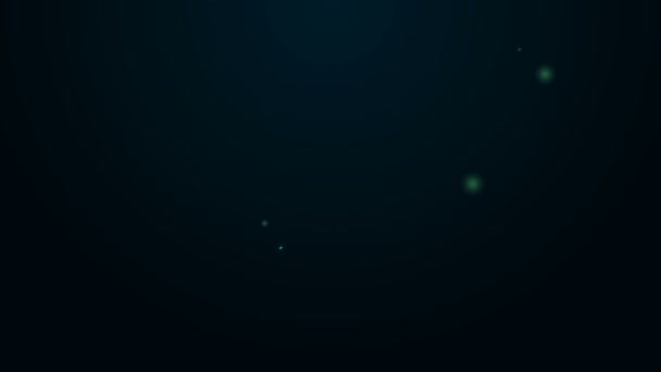 Línea de neón brillante Icono de pato de goma aislado sobre fondo negro. Animación gráfica de vídeo 4K — Vídeo de stock