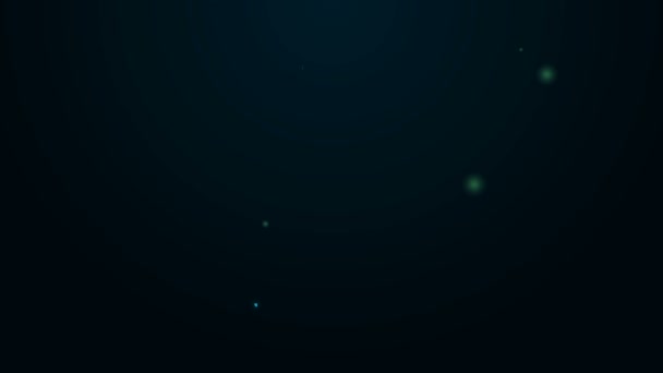 Leuchtende Leuchtschrift Biotonnen-Symbol isoliert auf schwarzem Hintergrund. Öko-Bio und Kanister. Grüne Umwelt und Recycling. 4K Video Motion Grafik Animation — Stockvideo