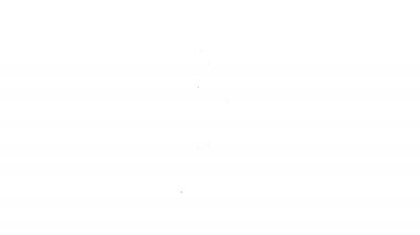 Taş ikonundaki siyah çizgi kılıcı beyaz arkaplanda izole edilmiş. Taştaki kılıç Excalibur, Arthur efsanelerinden. 4K Video hareketli grafik canlandırması