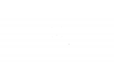 Siyah çizgi yuvarlak tahta kalkan ikonu beyaz arkaplanda izole edilmiş. Güvenlik, güvenlik, koruma, mahremiyet, koruma kavramı. 4K Video hareketli grafik canlandırması