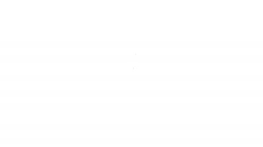 Siyah çizgi ortaçağ mızrak simgesi beyaz arkaplanda izole edilmiş. Ortaçağ silahı. 4K Video hareketli grafik canlandırması