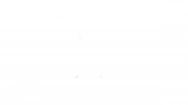 Beyaz arkaplanda siyah çizgi kalkan simgesi izole edildi. Gardiyan. Güvenlik, güvenlik, koruma, gizlilik kavramı. 4K Video hareketli grafik canlandırması