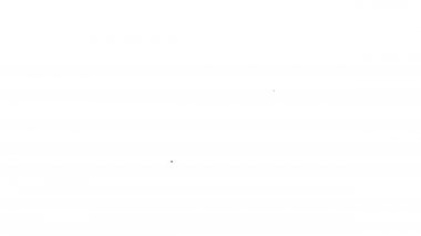 Siyah çizgi KHK, kağıt, parşömen, parşömen simgesi beyaz arkaplanda izole edilmiş. 4K Video hareketli grafik canlandırması