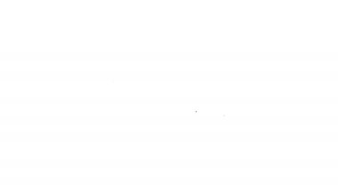 Siyah çizgi Trompet simgesi beyaz arkaplanda izole edildi. Müzik aleti trompeti. 4K Video hareketli grafik canlandırması