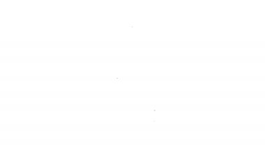 Beyaz arka planda siyah çizgi kale ikonu izole edildi. Kale işareti. 4K Video hareketli grafik canlandırması