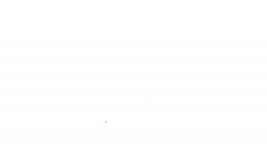 Siyah çizgi taşınabilir tetris elektronik oyun simgesi beyaz arkaplanda izole edildi. Klasik bir cep tuğlası oyunu. Etkileşimli oyun aygıtı. 4K Video hareketli grafik canlandırması