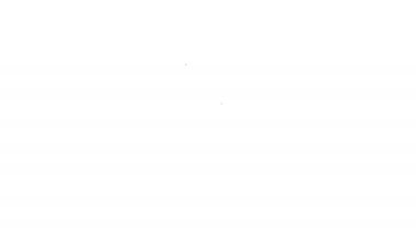 Tahta oyun simgesi için siyah çizgi çipi beyaz arkaplanda izole edildi. 4K Video hareketli grafik canlandırması