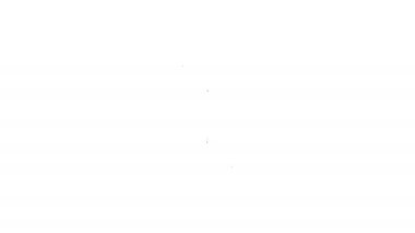 Siyah çizgi futbol masası simgesi beyaz arkaplanda izole edildi. Hokey masası. 4K Video hareketli grafik canlandırması