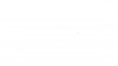 Siyah çizgi kumarhane çipi simgesi beyaz arka planda izole edildi. Kumarhane kumarı. 4K Video hareketli grafik canlandırması