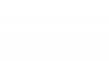 Siyah çizgi Domino simgesi beyaz arkaplanda izole edildi. 4K Video hareketli grafik canlandırması