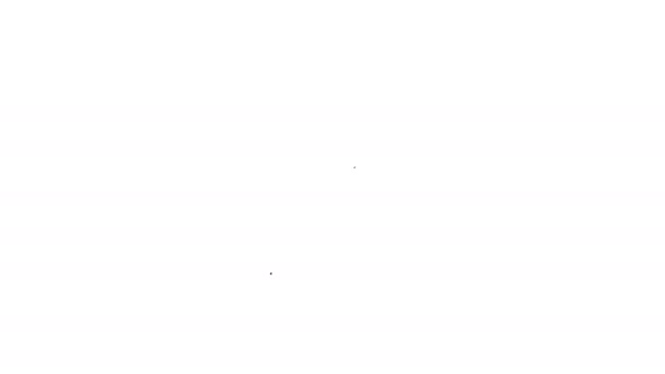 Svart linje Sköld ikon isolerad på vit bakgrund. Vakttecken. Säkerhet, skydd, integritetskoncept. 4K Video motion grafisk animation — Stockvideo