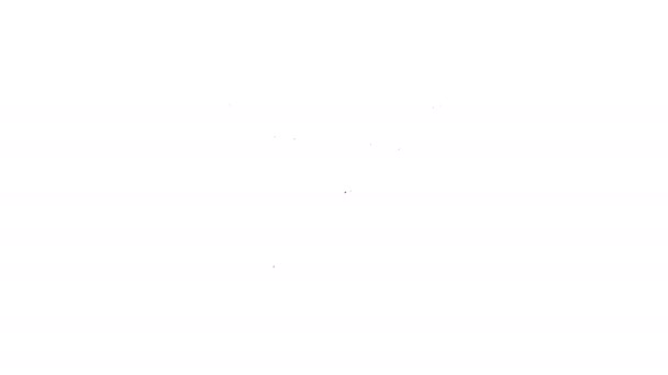 Černá čára Křížený středověký meč ikona izolované na bílém pozadí. Středověká zbraň. Grafická animace pohybu videa 4K — Stock video