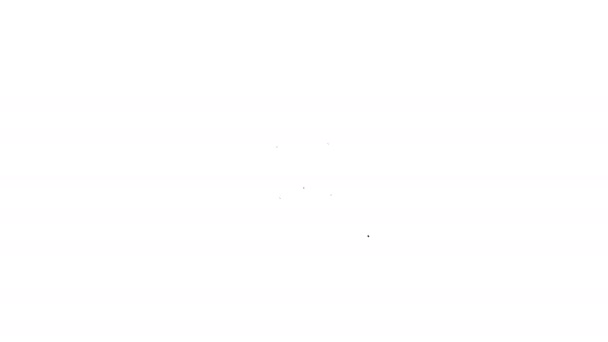 Schwarze Linie Rundes Holzschild-Symbol isoliert auf weißem Hintergrund. Sicherheit, Sicherheit, Schutz, Privatsphäre, Wachkonzept. 4K Video Motion Grafik Animation — Stockvideo