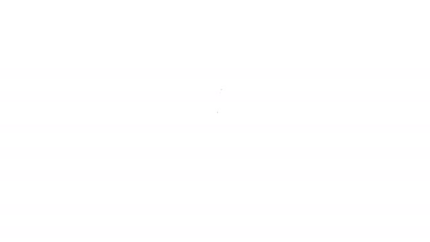 Línea negra Icono de lanza medieval aislado sobre fondo blanco. Arma medieval. Animación gráfica de vídeo 4K — Vídeos de Stock