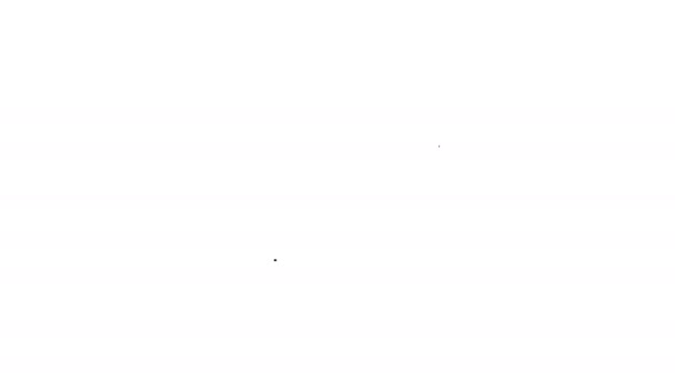Linha preta Decreto, papel, pergaminho, ícone de ícone de rolagem isolado no fundo branco. Animação gráfica em movimento de vídeo 4K — Vídeo de Stock