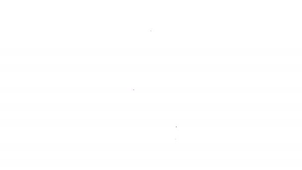 Ікона чорного замку ізольована на білому тлі. Знак фортеці. 4K Відеографічна анімація — стокове відео